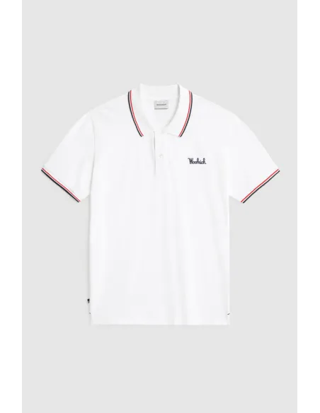 Woolrich Polo Uomo Piqué Di Cotone Stretch Bianco Prezzo 85,00