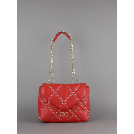 Gio Cellini /// Borsa Piccola Donna Ecopelle Trapuntata Rosso Borchie Prezzo 110,00