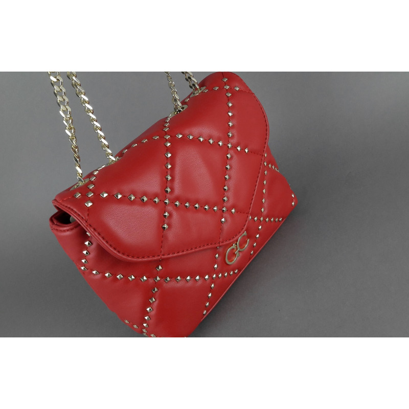 Gio Cellini /// Borsa Piccola Donna Ecopelle Trapuntata Rosso Borchie Prezzo 110,00
