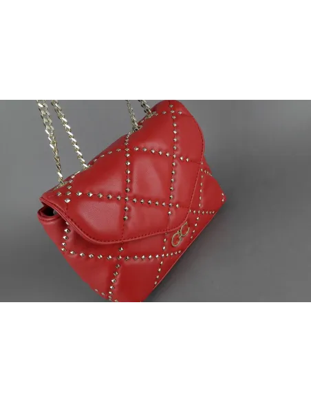 Gio Cellini /// Borsa Piccola Donna Ecopelle Trapuntata Rosso Borchie Prezzo 110,00
