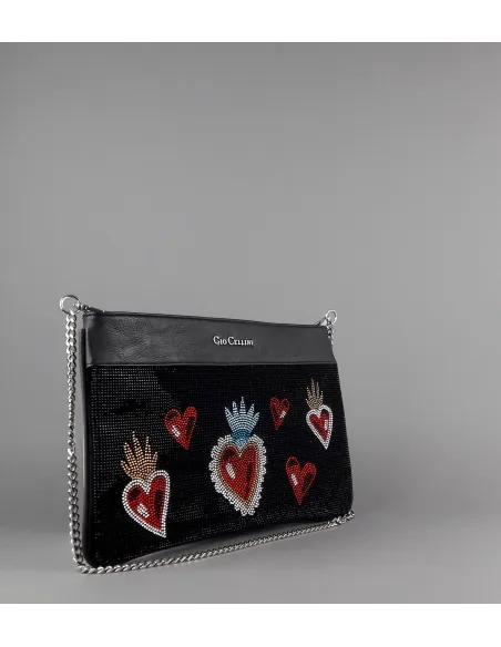 Gio Cellini Pochette Strass Donna Ecopelle Nero Prezzo 110,00