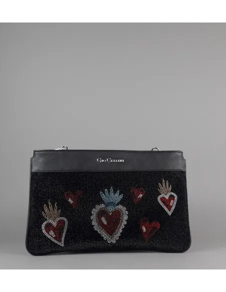 Gio Cellini Pochette Strass Donna Ecopelle Nero Prezzo 110,00