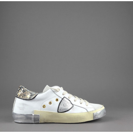 Philippe Model Sneakers Donna Paris x Pelle Bianco Spoiler Pitone Prezzo 330,00