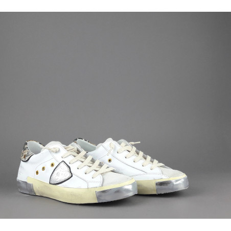 Philippe Model --- Sneakers Donna Paris x Pelle Bianco Spoiler Pitone Prezzo 330,00