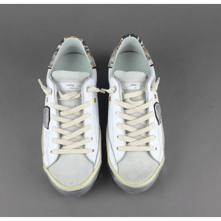 Philippe Model --- Sneakers Donna Paris x Pelle Bianco Spoiler Pitone Prezzo 330,00