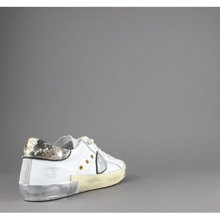 Philippe Model --- Sneakers Donna Paris x Pelle Bianco Spoiler Pitone Prezzo 330,00