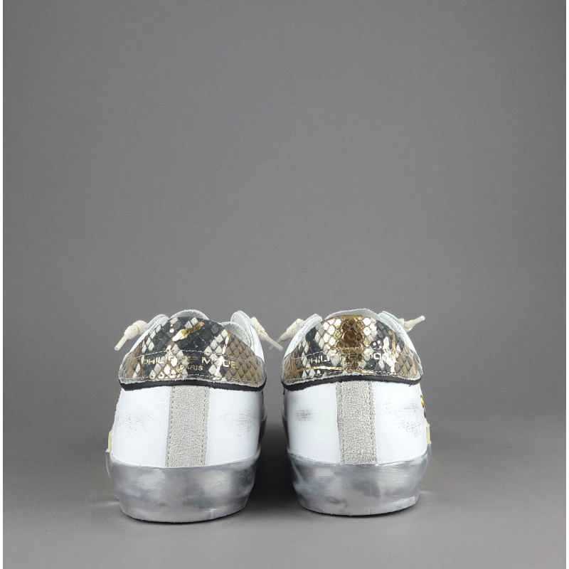 Philippe Model --- Sneakers Donna Paris x Pelle Bianco Spoiler Pitone Prezzo 330,00
