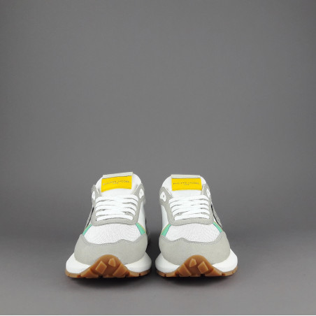 Philippe Model --- Sneakers Donna Mondial Camoscio Tela Grigio Chiaro Verde Prezzo 240,00