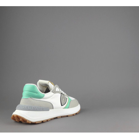 Philippe Model --- Sneakers Donna Mondial Camoscio Tela Grigio Chiaro Verde Prezzo 240,00