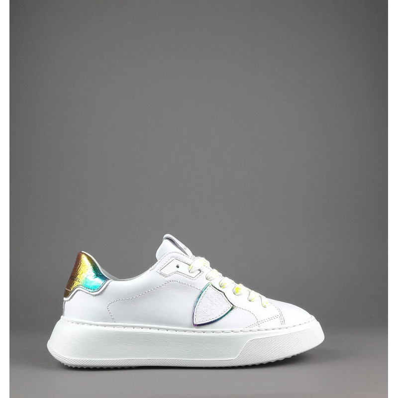 Philippe Model - - Sa Sneakers Donna New Temple Pelle Bianco Spoiler Multicolor Prezzo 330,00