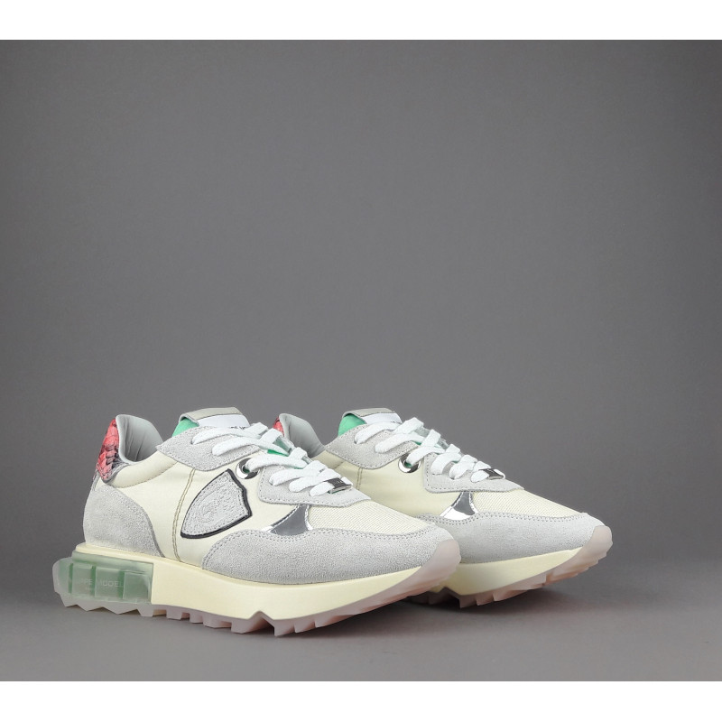 Philippe Model Sneakers Donna La Rue Camoscio Tela Bianco Opaco Avorio Prezzo 350,00