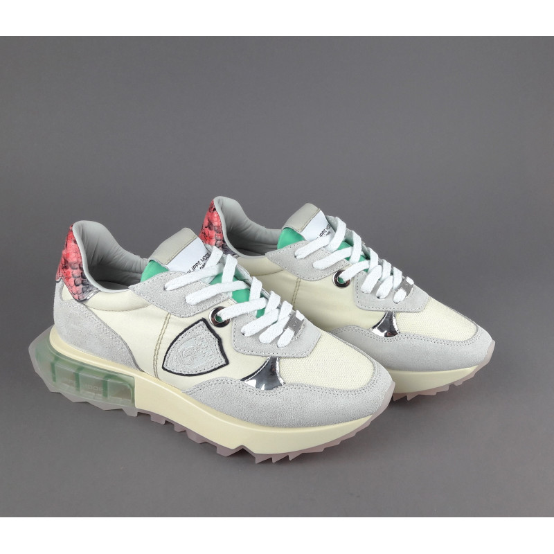 Philippe Model Sneakers Donna La Rue Camoscio Tela Bianco Opaco Avorio Prezzo 350,00