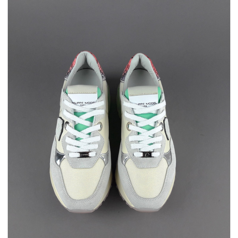 Philippe Model Sneakers Donna La Rue Camoscio Tela Bianco Opaco Avorio Prezzo 350,00