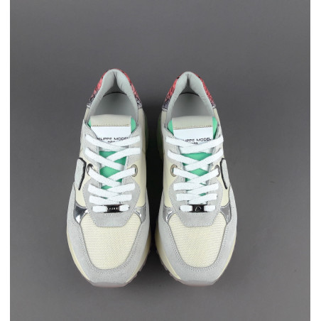 Philippe Model Sneakers Donna La Rue Camoscio Tela Bianco Opaco Avorio Prezzo 350,00