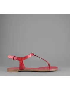 Casadei Sandalo Infradito Donna Pelle Metal Stampa Pitone Rosso Prezzo 260,00