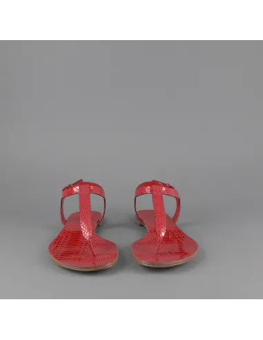 Casadei - Sandalo Infradito Donna Pelle Metal Stampa Pitone Rosso Prezzo 260,00