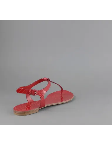 Casadei - Sandalo Infradito Donna Pelle Metal Stampa Pitone Rosso Prezzo 260,00