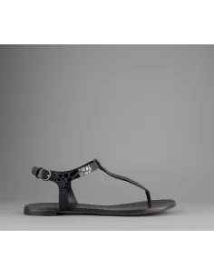 Casadei Sandalo Infradito Donna Pelle Metal Stampa Pitone Nero Prezzo 260,00