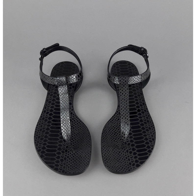 Casadei Sandalo Infradito Donna Pelle Metal Stampa Pitone Nero Prezzo 260,00