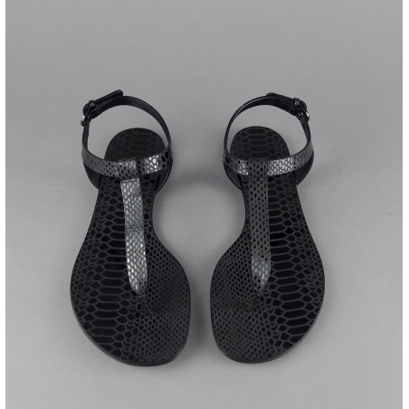 Casadei Sandalo Infradito Donna Pelle Metal Stampa Pitone Nero Prezzo 260,00