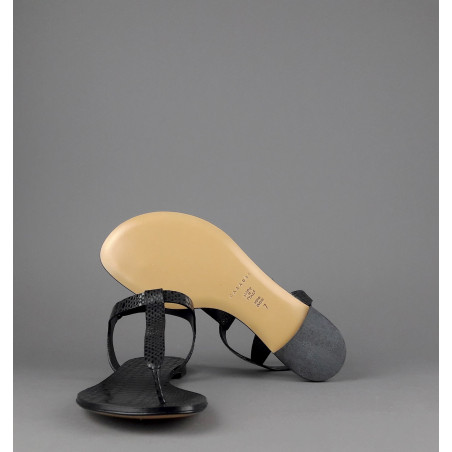 Casadei Sandalo Infradito Donna Pelle Metal Stampa Pitone Nero Prezzo 260,00