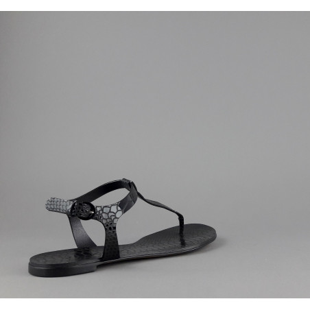 Casadei Sandalo Infradito Donna Pelle Metal Stampa Pitone Nero Prezzo 260,00