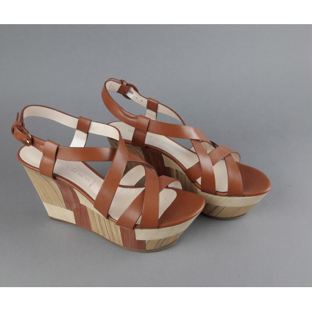 Casadei Sandalo Zeppa Donna Pelle Cuoio Prezzo 540,00