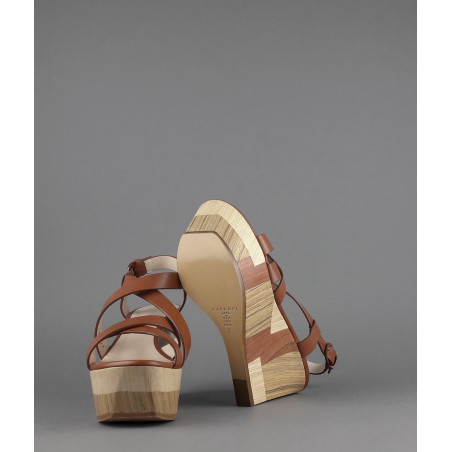 Casadei Sandalo Zeppa Donna Pelle Cuoio Prezzo 540,00