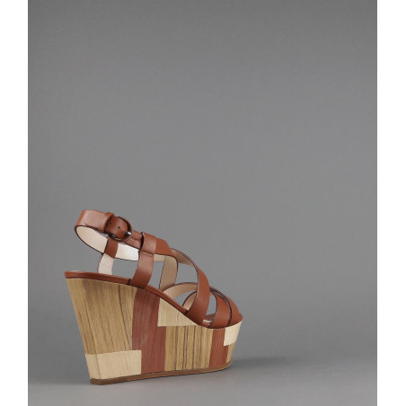 Casadei Sandalo Zeppa Donna Pelle Cuoio Prezzo 540,00