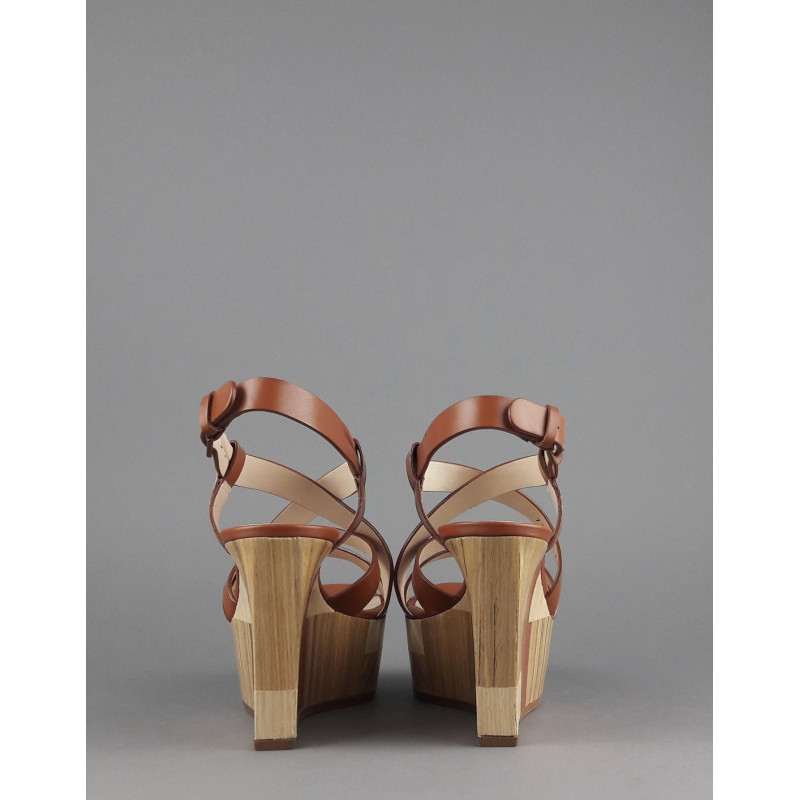 Casadei Sandalo Zeppa Donna Pelle Cuoio Prezzo 540,00