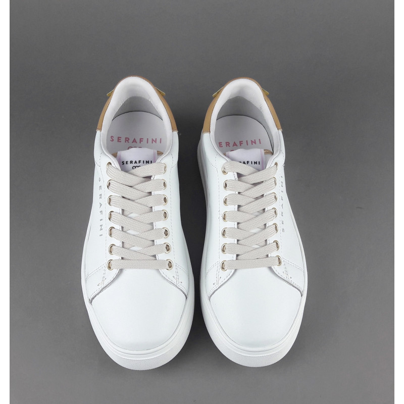 Serafini - - Sneakers Connors Donna Pelle Bianco Spoiler Cuoio Prezzo 210,00