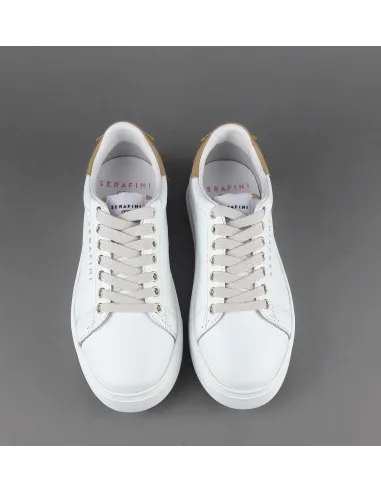 Serafini - - Sneakers Connors Donna Pelle Bianco Spoiler Cuoio Prezzo 210,00