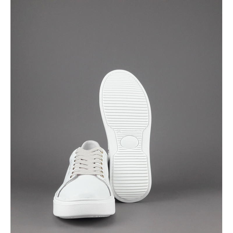 Serafini - - Sneakers Connors Donna Pelle Bianco Spoiler Cuoio Prezzo 210,00