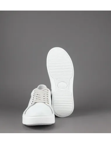 Serafini - - Sneakers Connors Donna Pelle Bianco Spoiler Cuoio Prezzo 210,00
