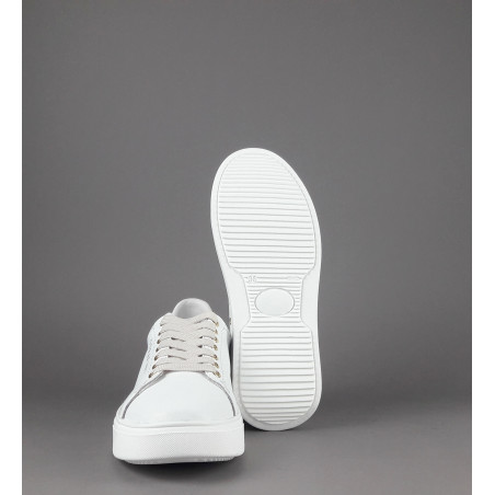 Serafini - - Sneakers Connors Donna Pelle Bianco Spoiler Cuoio Prezzo 210,00