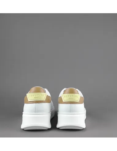 Serafini - - Sneakers Connors Donna Pelle Bianco Spoiler Cuoio Prezzo 210,00