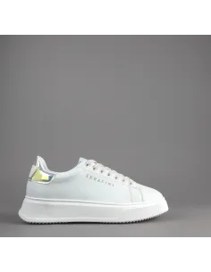 Serafini Sneakers Connors Donna Pelle Bianco Spoiler Iridescente Prezzo 210,00