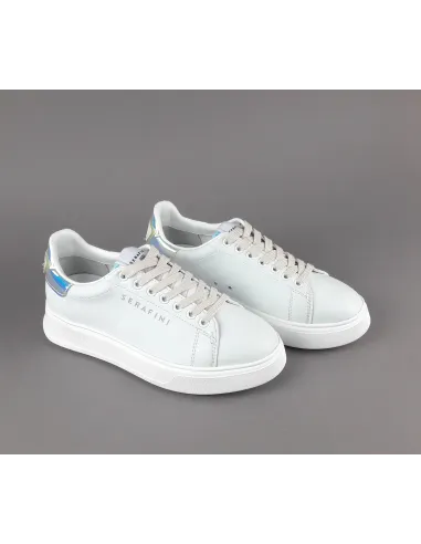 Serafini - - Sneakers Connors Donna Pelle Bianco Spoiler Iridescente Prezzo 210,00