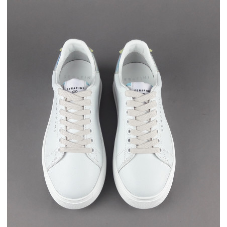 Serafini - - Sneakers Connors Donna Pelle Bianco Spoiler Iridescente Prezzo 210,00