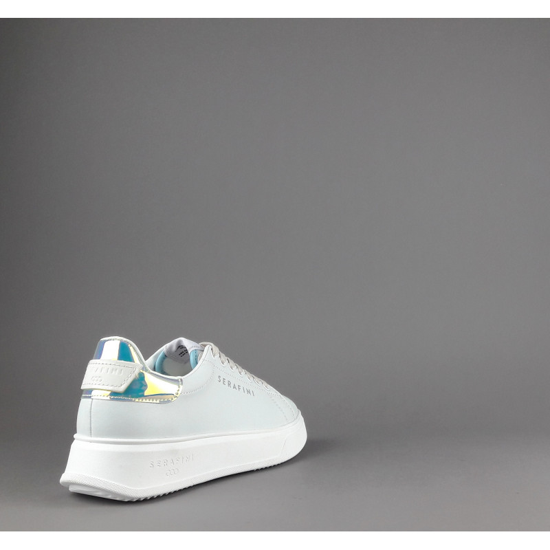 Serafini - - Sneakers Connors Donna Pelle Bianco Spoiler Iridescente Prezzo 210,00