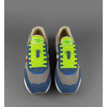 Serafini - - Sneakers Torino Uomo Camoscio Tela Blu Talpa Spoiler Pelle Prezzo 190,00