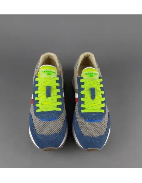 Serafini Sneakers Torino Uomo Camoscio Tela Blu Talpa Spoiler Pelle Prezzo 190,00