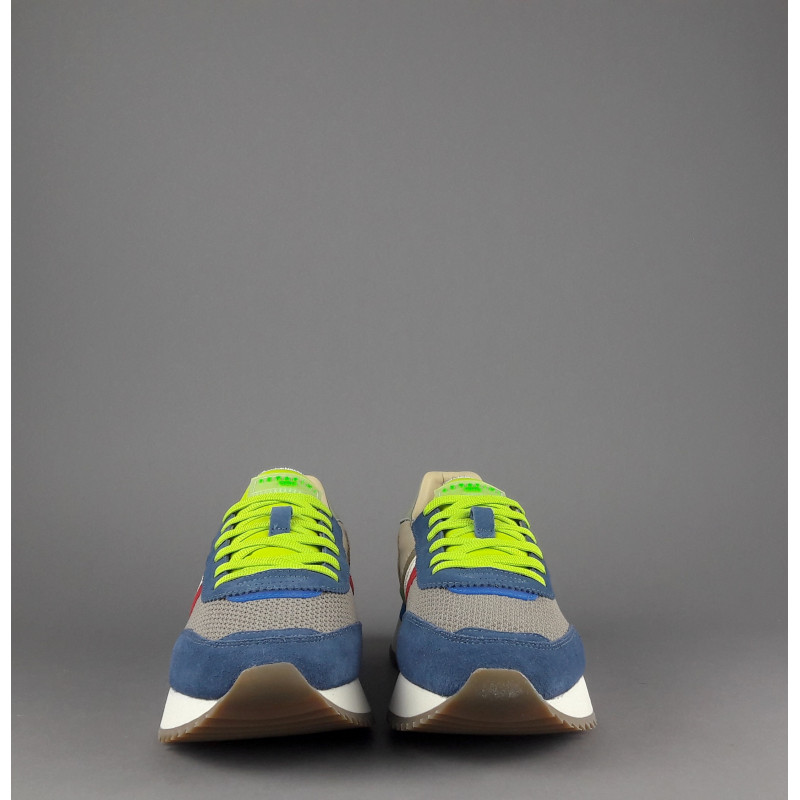 Serafini - - Sneakers Torino Uomo Camoscio Tela Blu Talpa Spoiler Pelle Prezzo 190,00