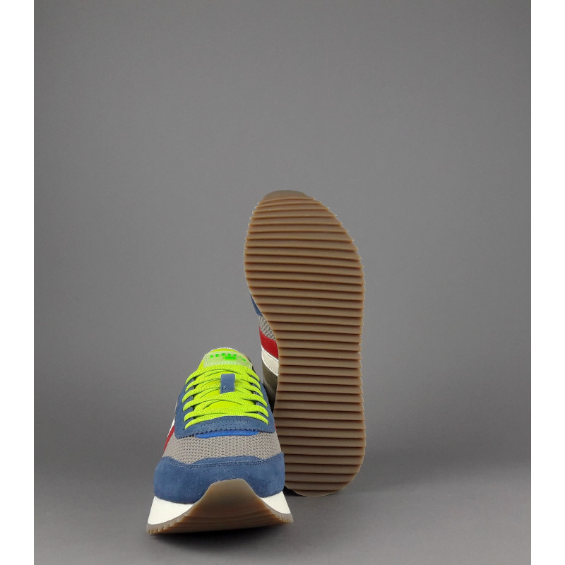 Serafini - - Sneakers Torino Uomo Camoscio Tela Blu Talpa Spoiler Pelle Prezzo 190,00