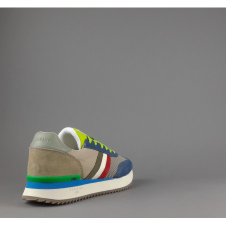 Serafini - - Sneakers Torino Uomo Camoscio Tela Blu Talpa Spoiler Pelle Prezzo 190,00