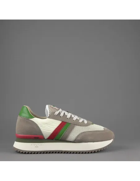 Serafini - - Sneakers Torino Uomo Camoscio Tela Talpa Spoiler Pelle Prezzo 190,00