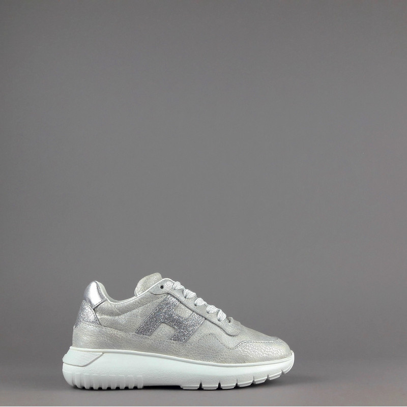 Hogan - - Sa Interactive3 Junior Pelle Vintage Argento H Pelle Glitter Prezzo 190,00