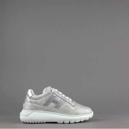 Hogan - - Sa Interactive3 Junior Pelle Vintage Argento H Pelle Glitter Prezzo 190,00