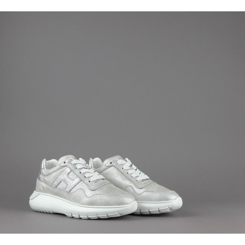 Hogan - - Sa Interactive3 Junior Pelle Vintage Argento H Pelle Glitter Prezzo 190,00