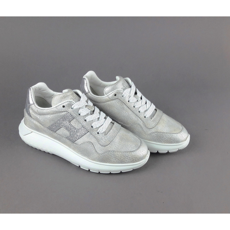 Hogan - - Sa Interactive3 Junior Pelle Vintage Argento H Pelle Glitter Prezzo 190,00